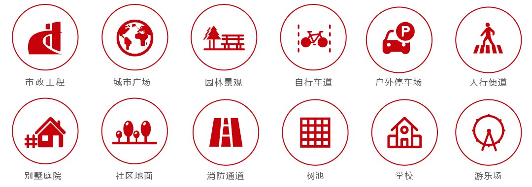 胶粘石透水路面_应用场景